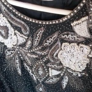 Vintage Black Beaded Blouse